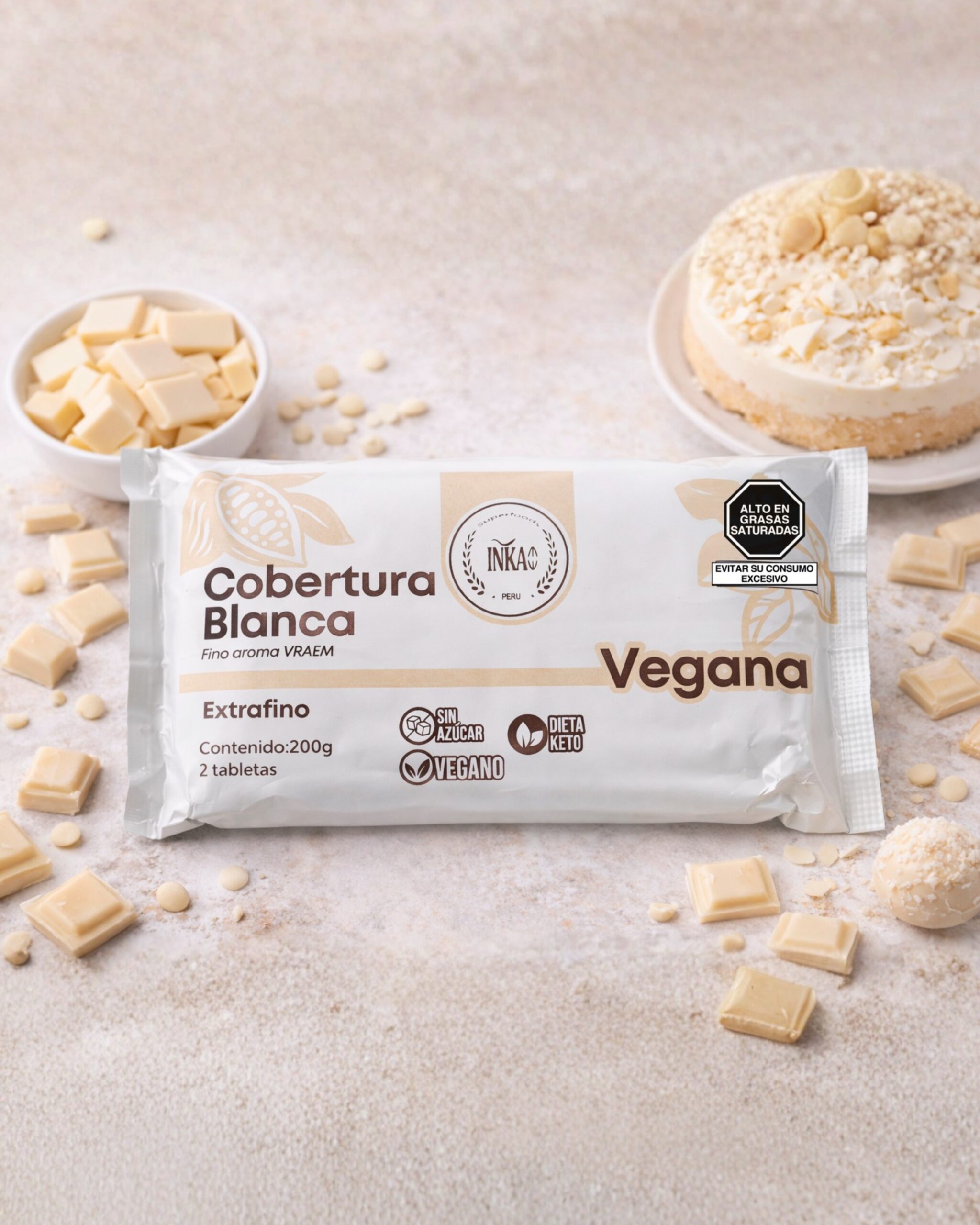 Blanco Vegano Almond Sugar Free 200g 4 Blanco Vegano Almond Sugar Free 200g - Imagen 2