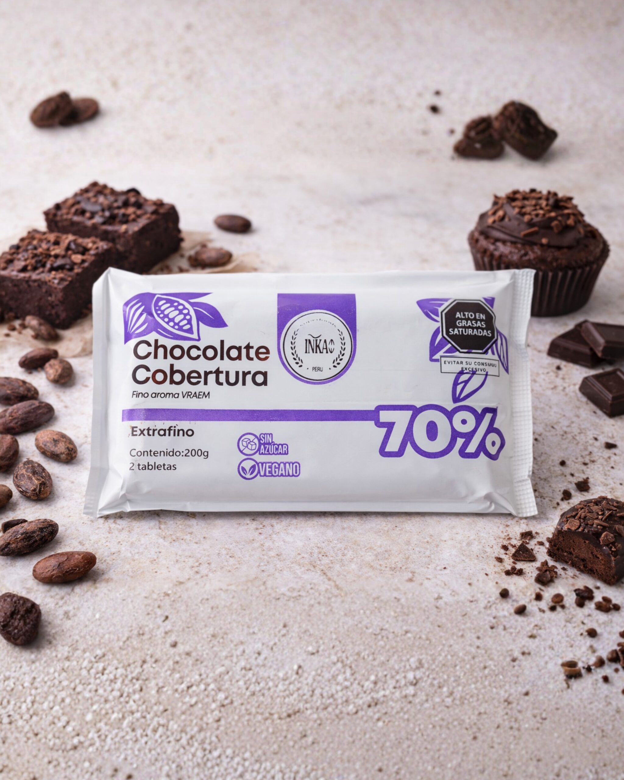 Cobertura Chocolate 70% Sugar Free Maltitol 200g 4 Cobertura Chocolate 70% Sugar Free Maltitol 200g - Imagen 2
