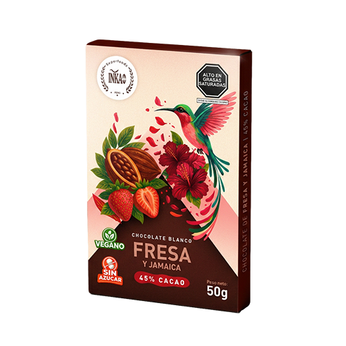 Tableta Blanco Vegano y Fresa 50g 4 Tableta Blanco Vegano y Fresa 50g - Imagen 2