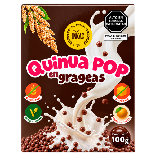Grageas Chocolate Sugar Free Quinua pop 100g